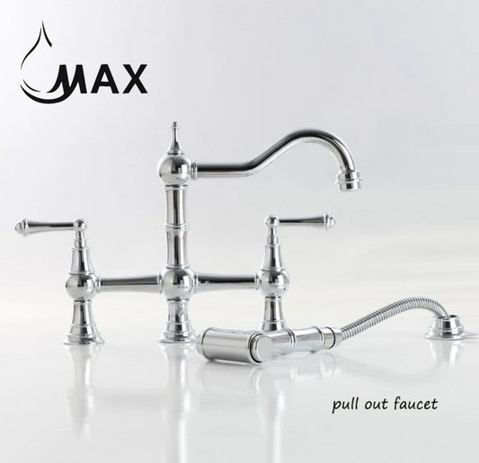 Two-Handle Kitchen Faucet with Spray Pull-Out