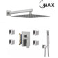 Wall Shower System Set Three Functions With 4 Body Jets In Brushed Nickel Finish