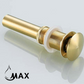 Metal Push Pop Up Sink Drain Without Overflow Brushed Gold Finish