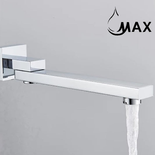 Tub Filler Spout Swinging Wall Mounted 10 Inches Chrome Finish