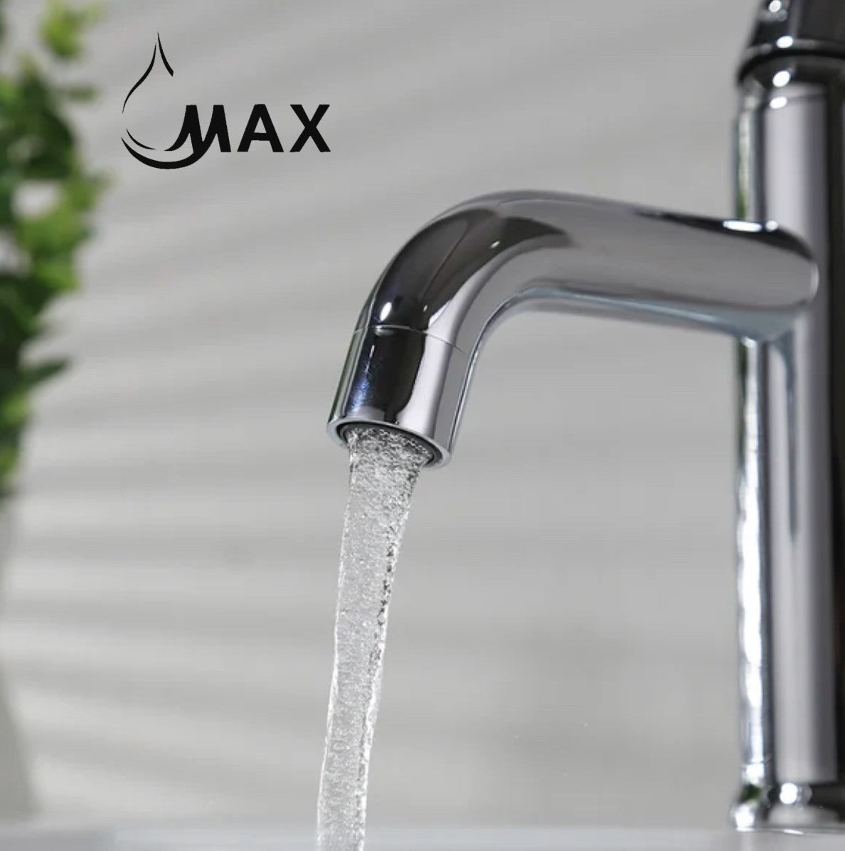 chrome single-handle bathroom faucet front view