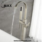 Tub Filler Faucet Floor Mounted Single Handle With Rough-in & Handheld Shower Brushed Nickel Finish