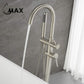Tub Filler Faucet Single Handle Floor Mount With Rough-In And Handheld Brushed Nickel Finish