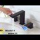 Two Handle Widespread Bathroom Faucet Matte Black