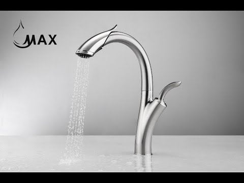 Gooseneck Single Handle Pull-Out Kitchen Faucet – 15" Chrome Finish | MAX Faucets
SKU: MO-D922-C Video 