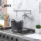 Pot Filler Faucet Double Handle Commercial Wall Mounted 26" With Accessories Brushed Gold Finish