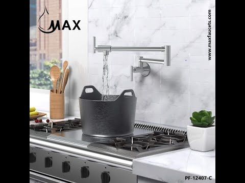 Pot Filler Faucet Double Handle Commercial Wall Mounted 26" With Accessories Rose Gold Finish