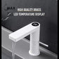 Smart Bathroom Faucet Digital Screen Side Handle White Finish