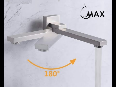 MAX Faucets – Swinging Tub Spout Filler, 10” Wall-Mounted (Matte Black Finish) SKU: YM-095-MB Video 