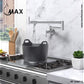 Pot Filler Faucet Double Handle Commercial Wall Mounted 26" With Accessories Matte Black Finish