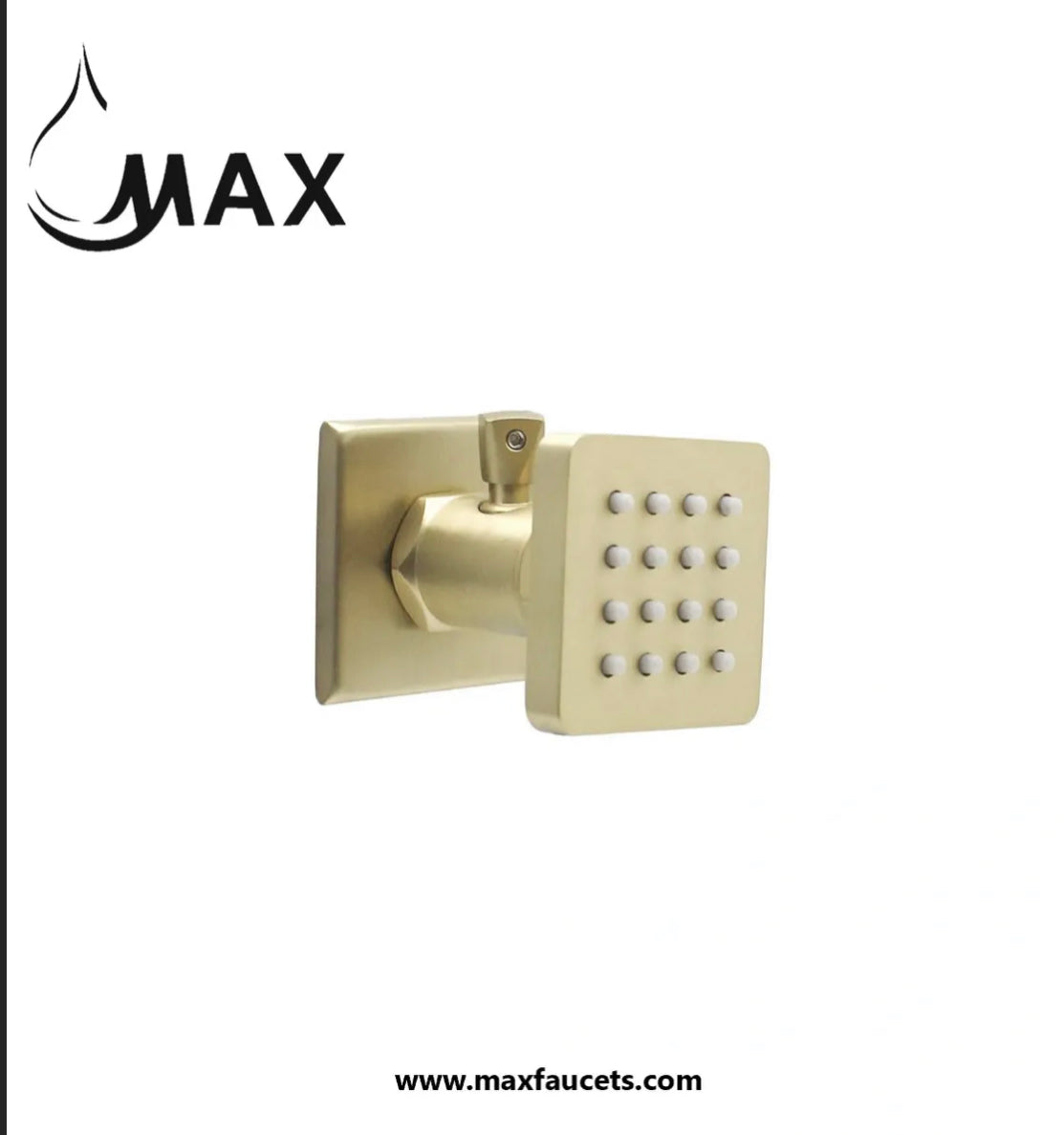 Rainfall Shower Body Jet Massage With Off Position In Brushed Gold Finish