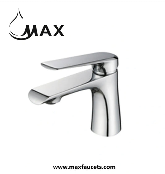 Ultra Thin Spout Bathroom Faucet Brushed Nickel Finish.