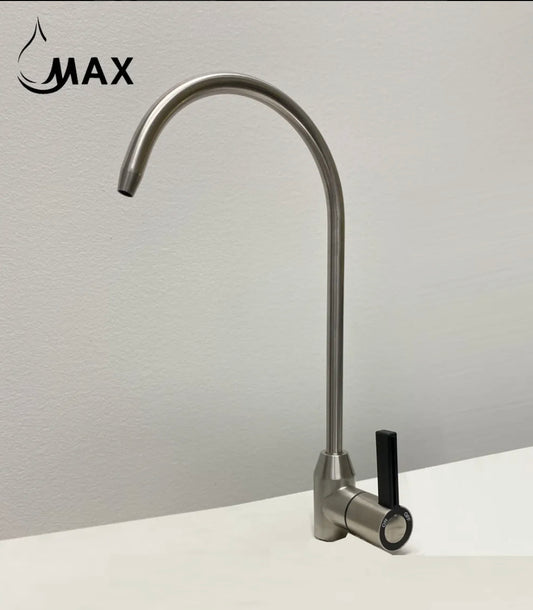 Water Filter Faucet Single Handle Non-Air-Gap Drinking Water Beverage Faucet In Brushed Nickel Body/ Black with Brushed Nickel Handle Finish