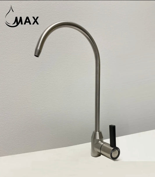 Water Filter Faucet Single Handle Non-Air-Gap Drinking Water Beverage Faucet Brushed Nickel Body/ Black with Brushed Nickel Handle Finish