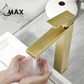 Brushed Gold Single Handle Vessel Bathroom Faucet Elegance Square Design 11.5"