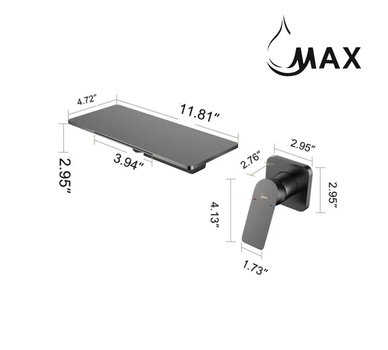 luxury-matte-black-bathroom-faucet-size-detail
