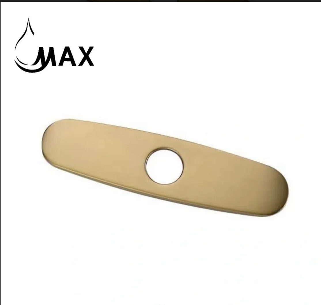 MAX Faucets 10 inch brushed gold kitchen sink faucet deck plate for covering unused faucet holes
