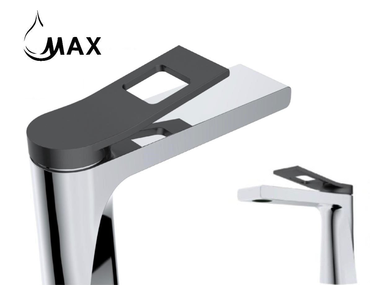 odern chrome bathroom faucet with matte black handle – MAX Faucets MW-1906-C/MB