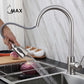 Pull-Out Single Handle Kitchen Faucet 16.5" Brushed Nickel Finish