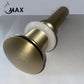 Metal Push Pop Up Sink Drain Without Overflow Brushed Gold Finish