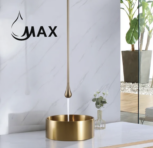 Smart Touchless Bathroom Faucet Ceiling Mounted Brushed Gold