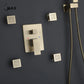 Shower System Set Three Functions With 4 Body Jets Brushed Gold Finish