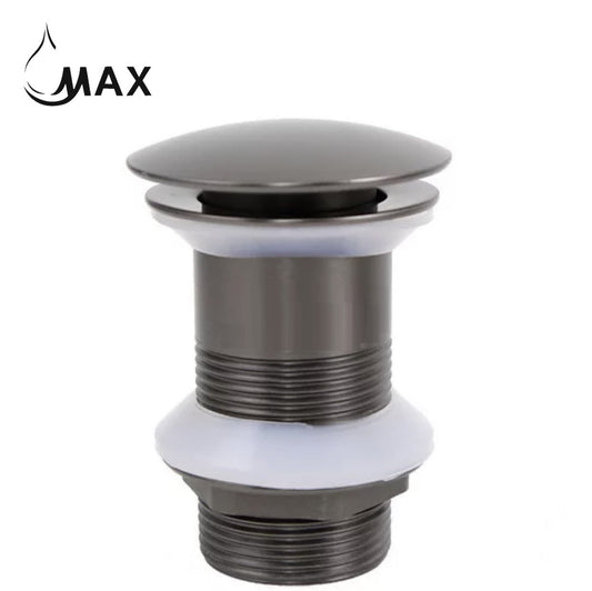 Metal Push Pop Up Bathroom Vessel Sink Drain Without Overflow Gun Black Finish